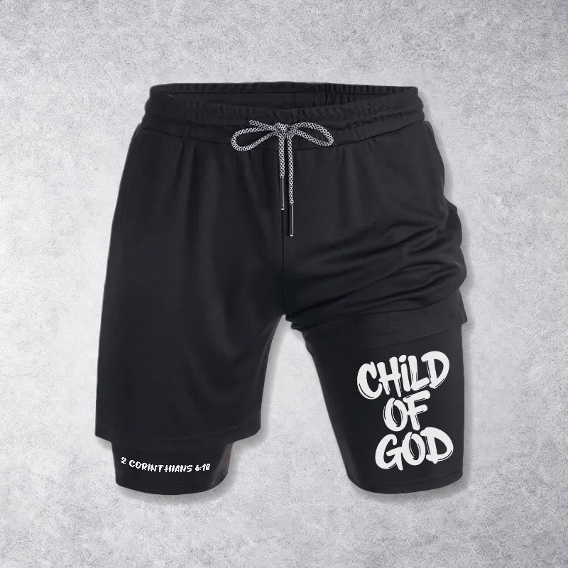 Christianartworkshop 2 Corinthians 6:18 Child Of God Performance Shorts - Black - 3XL - image 0