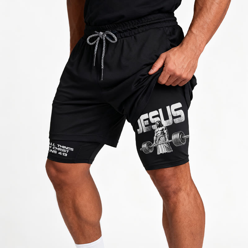 Christianartworkshop Philippians 4:13 I Can Do All Things Through Christ Performance Shorts - image 10