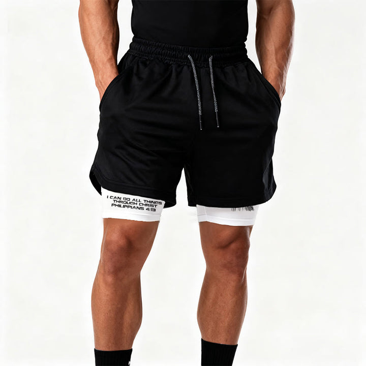 Christianartworkshop Philippians 4:13 I Can Do All Things Through Christ Performance Shorts - image 3
