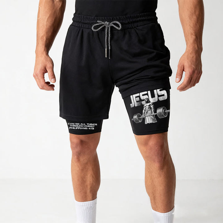 Christianartworkshop Philippians 4:13 I Can Do All Things Through Christ Performance Shorts - image 12