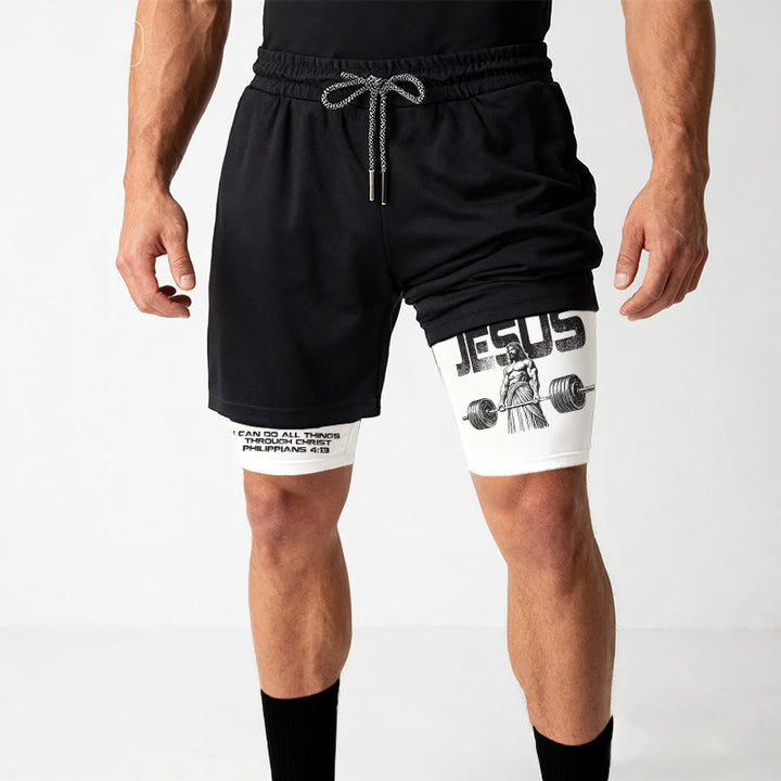 Christianartworkshop Philippians 4:13 I Can Do All Things Through Christ Performance Shorts - image 2