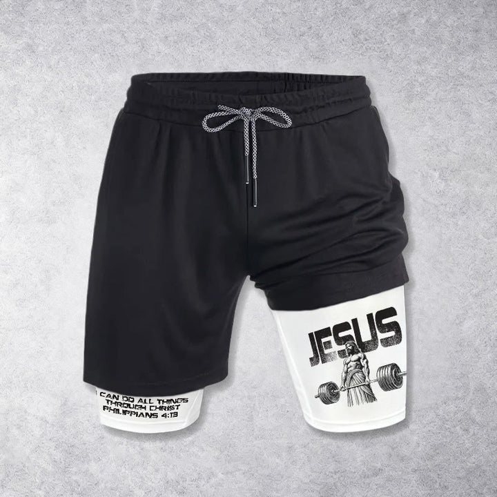 Christianartworkshop Philippians 4:13 I Can Do All Things Through Christ Performance Shorts - image 6