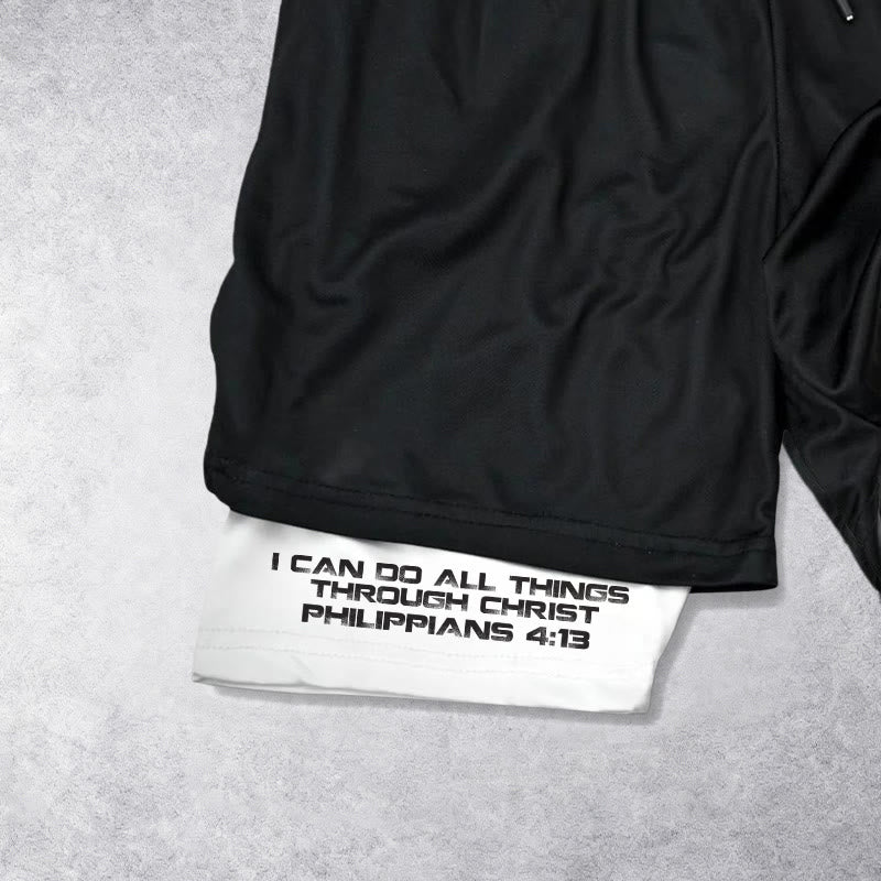 Christianartworkshop Philippians 4:13 I Can Do All Things Through Christ Performance Shorts - image 8