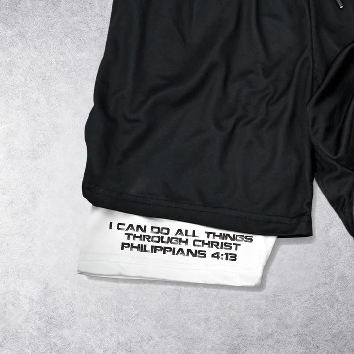 Christianartworkshop Philippians 4:13 I Can Do All Things Through Christ Performance Shorts - image 8