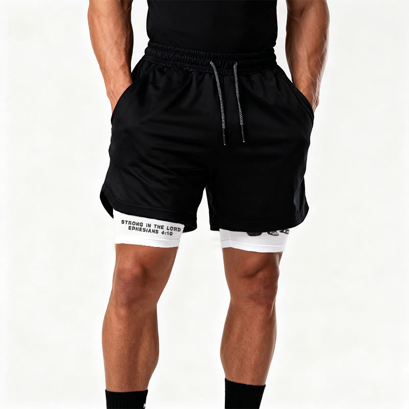 Christianartworkshop Ephesians 6:10 Jesus Weightlifting Performance Shorts - image 2