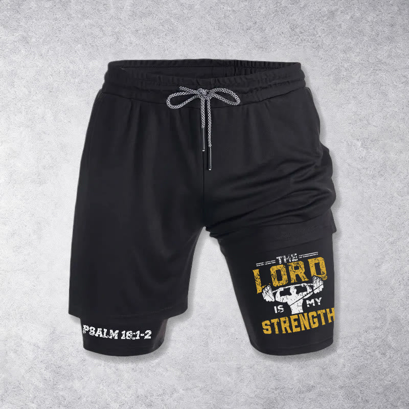 Christianartworkshop Psalm 18:1-2 The Lord Is My Strength Performance Shorts - Black - 3XL - image 9