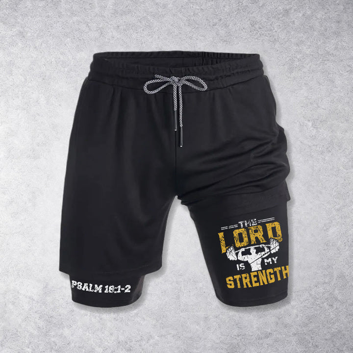 Christianartworkshop Psalm 18:1-2 The Lord Is My Strength Performance Shorts - Black - 3XL - image 9