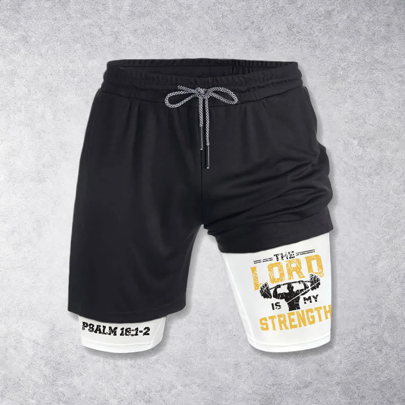 Christianartworkshop Psalm 18:1-2 The Lord Is My Strength Performance Shorts - White - 3XL - image 0