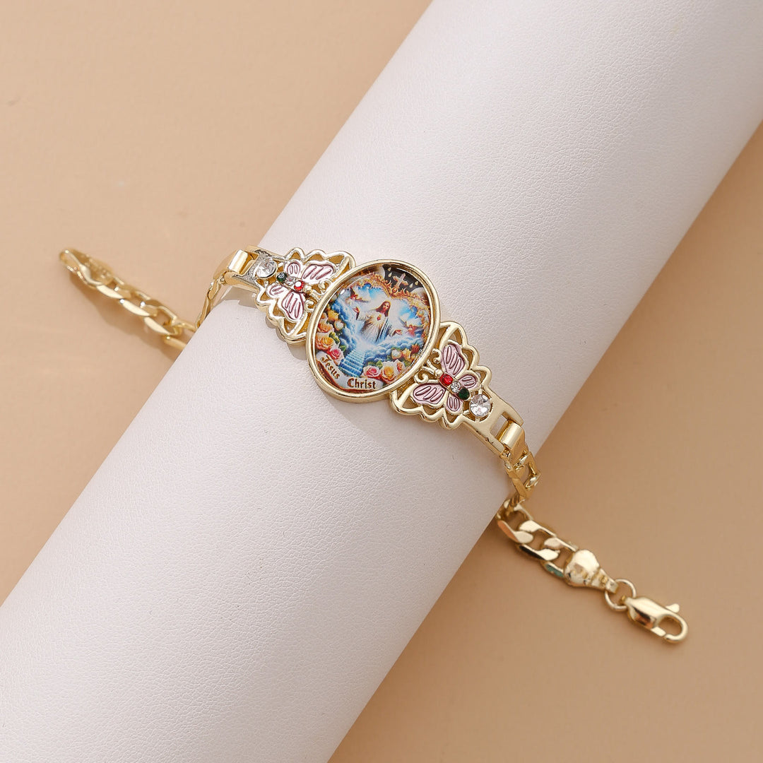 Christianartworkshop Jesus Christ & Butterfly Bracelet: Elevating Daily Devotion With Sacred Symbolism - Colored Butterfly - image 4