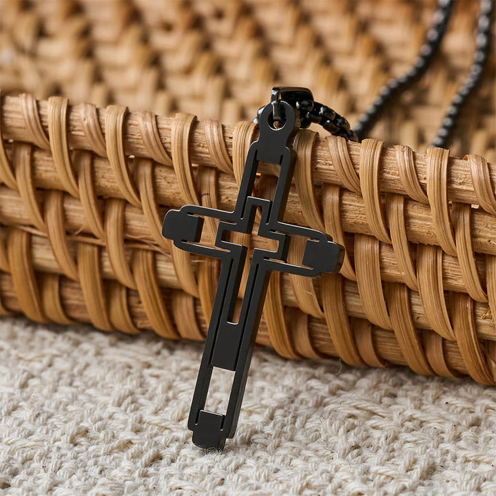 Christianartworkshop Geometric Hollow Cross Statement Necklace: Emblem Of Devotion & Spiritual Guidance - image 4