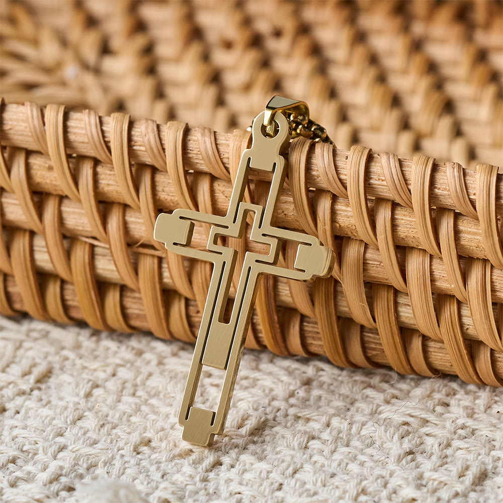 Christianartworkshop Geometric Hollow Cross Statement Necklace: Emblem Of Devotion & Spiritual Guidance - image 6