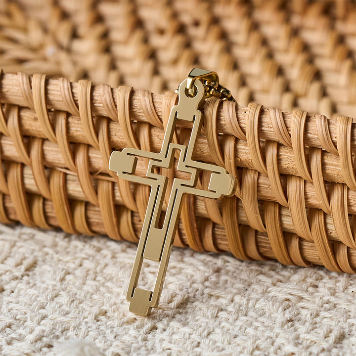 Christianartworkshop Geometric Hollow Cross Statement Necklace: Emblem Of Devotion & Spiritual Guidance - image 6