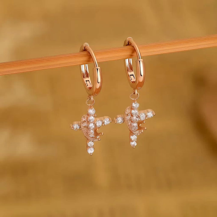 Christianartworkshop Modern Crowned in Faith Cross Necklace, Earrings - Earrings - Rosegold - image 15