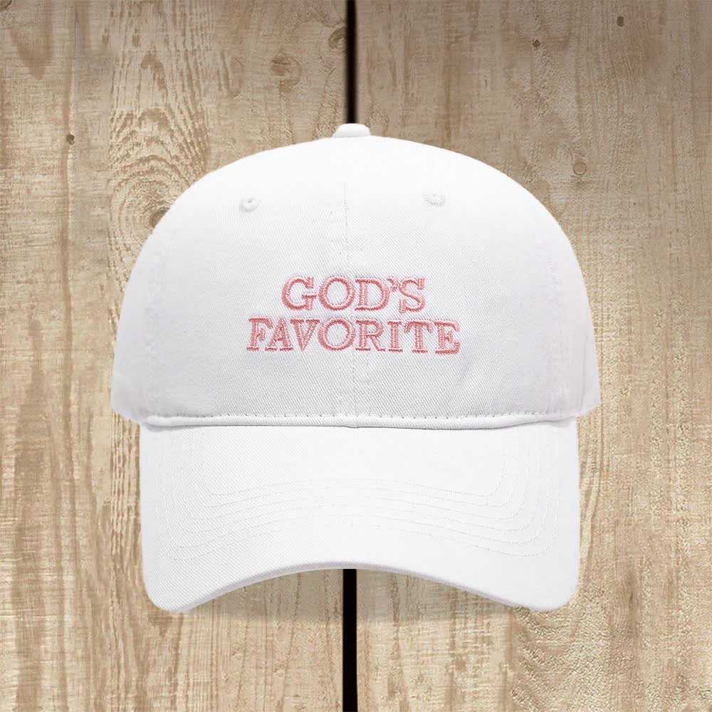 Christianartworkshop Faith-Filled God's Favorite Washed Baseball Cap - White - image 1