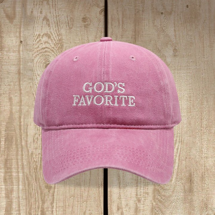 Christianartworkshop Faith-Filled God's Favorite Washed Baseball Cap - Light Pink - image 2