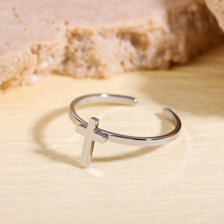 Christianartworkshop Minimalist Cross Open Ring: A Symbol Of Devout Faith & Spiritual Grace - image 6