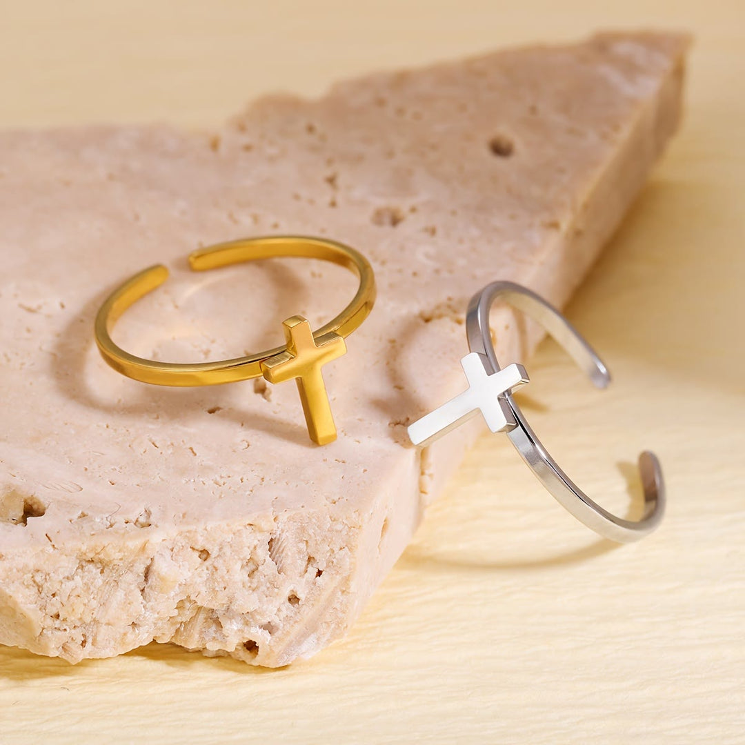Christianartworkshop Minimalist Cross Open Ring: A Symbol Of Devout Faith & Spiritual Grace - image 9
