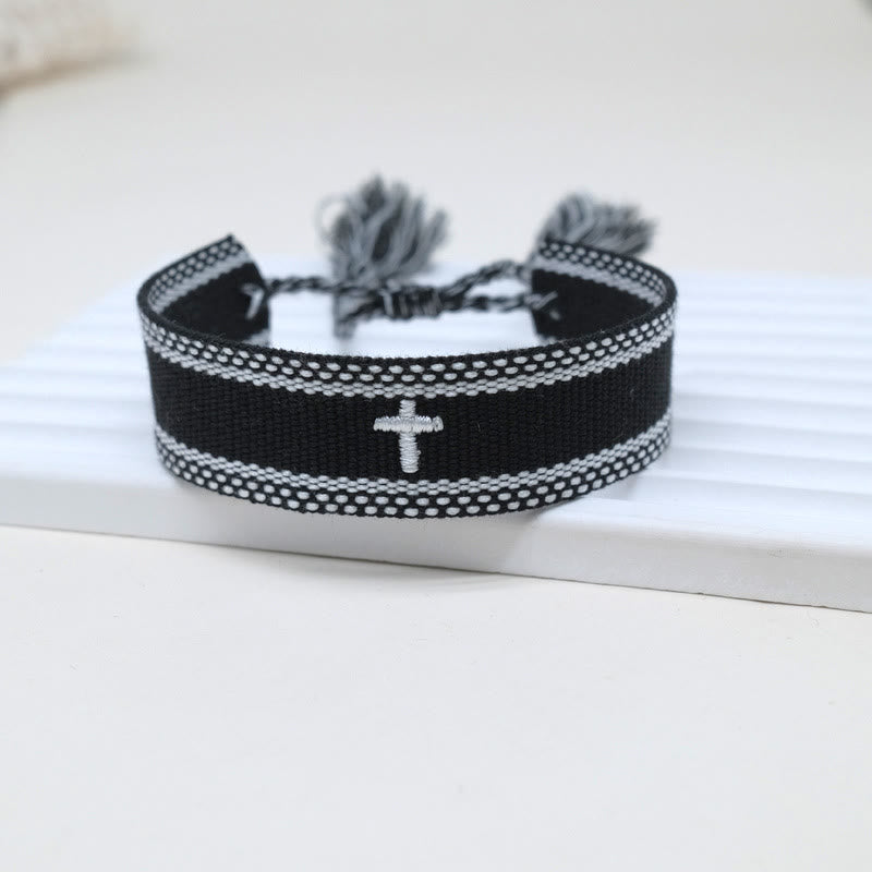 Christianartworkshop Sacred Cross Woven Tassel Bracelet: Elevate Your Faith With Sweet, Devout Style - B - image 7