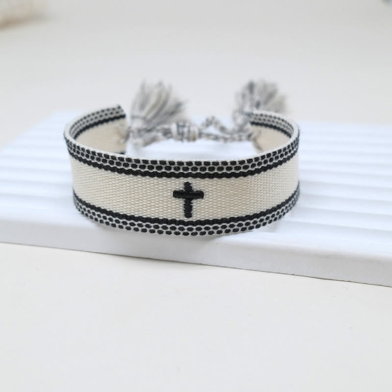 Christianartworkshop Sacred Cross Woven Tassel Bracelet: Elevate Your Faith With Sweet, Devout Style - C - image 8