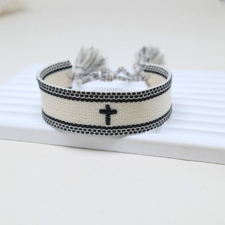 Christianartworkshop Sacred Cross Woven Tassel Bracelet: Elevate Your Faith With Sweet, Devout Style - C - image 8