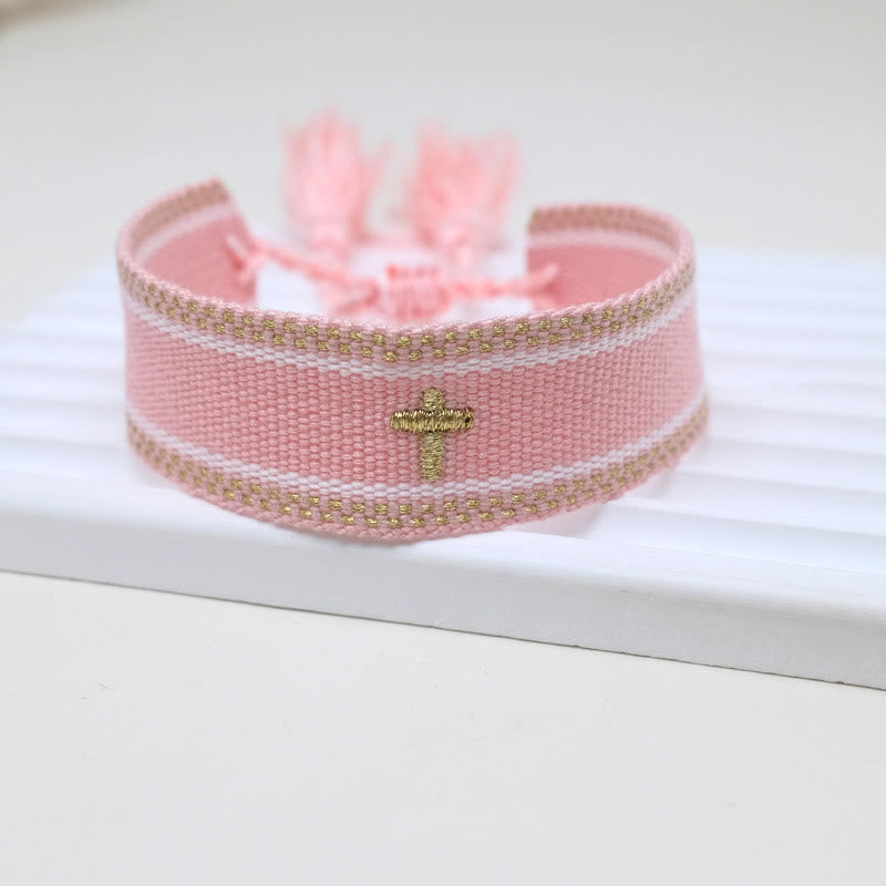 Christianartworkshop Sacred Cross Woven Tassel Bracelet: Elevate Your Faith With Sweet, Devout Style - A - image 6