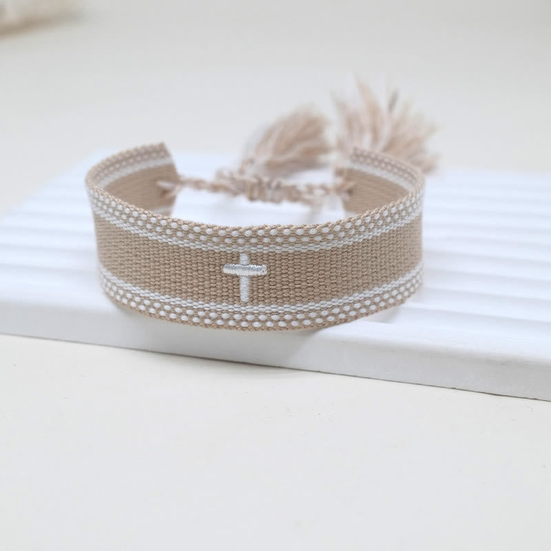 Christianartworkshop Sacred Cross Woven Tassel Bracelet: Elevate Your Faith With Sweet, Devout Style - N - image 19