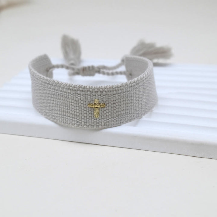 Christianartworkshop Sacred Cross Woven Tassel Bracelet: Elevate Your Faith With Sweet, Devout Style - D - image 9