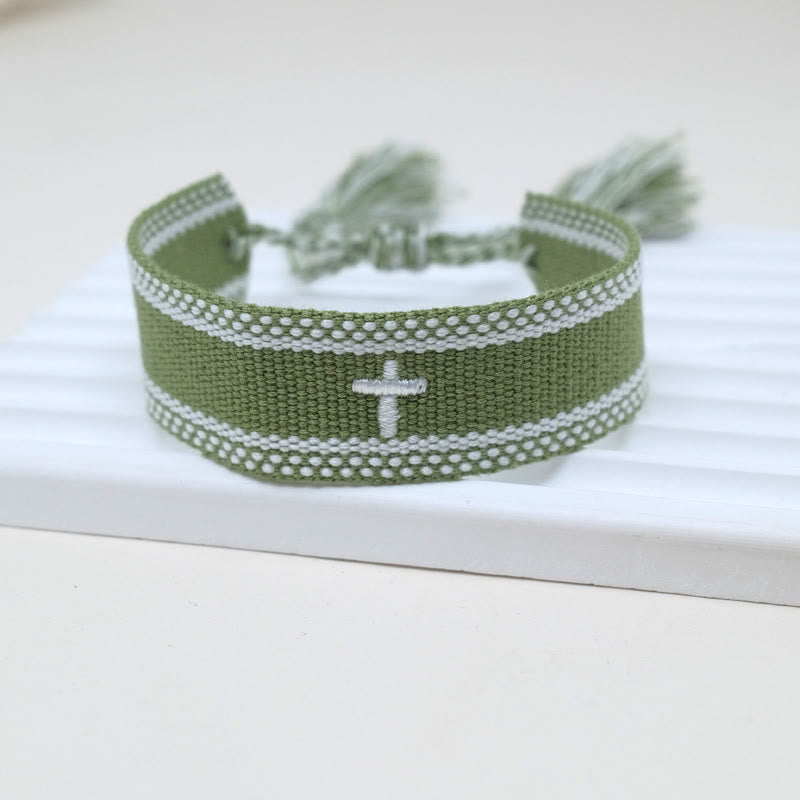 Christianartworkshop Sacred Cross Woven Tassel Bracelet: Elevate Your Faith With Sweet, Devout Style - P - image 21