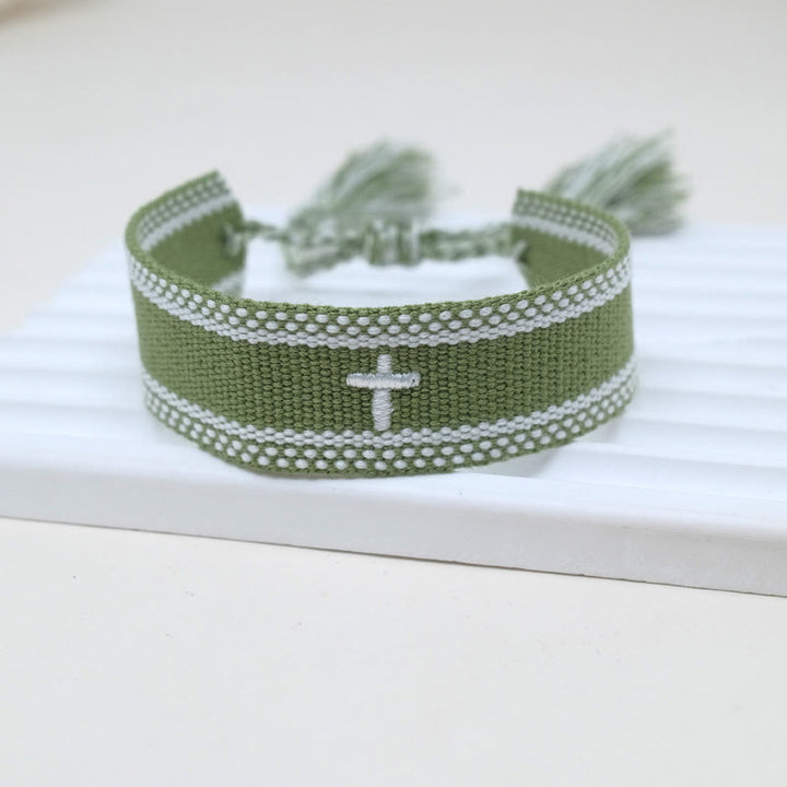 Christianartworkshop Sacred Cross Woven Tassel Bracelet: Elevate Your Faith With Sweet, Devout Style - P - image 21