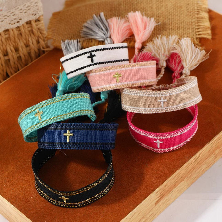 Christianartworkshop Sacred Cross Woven Tassel Bracelet: Elevate Your Faith With Sweet, Devout Style - image 5