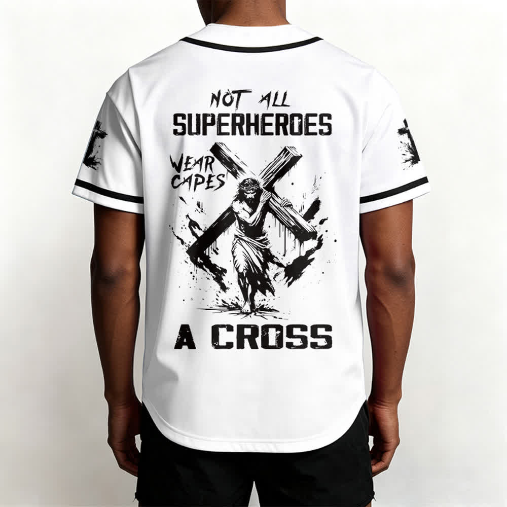 Christianartworkshop Not All Superheroes Wear Capes A Cross Unisex Baseball Jersey - image 1