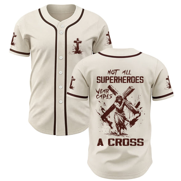 Christianartworkshop Not All Superheroes Wear Capes A Cross Unisex Baseball Jersey - Apricot - 3XL - image 25
