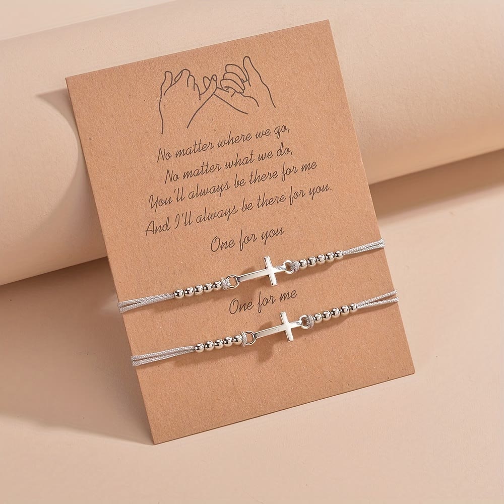 Christianartworkshop Intricate Cross Beaded Bracelet: Woven with Faith, Grace & Unwavering Love - Bright Silver - image 0