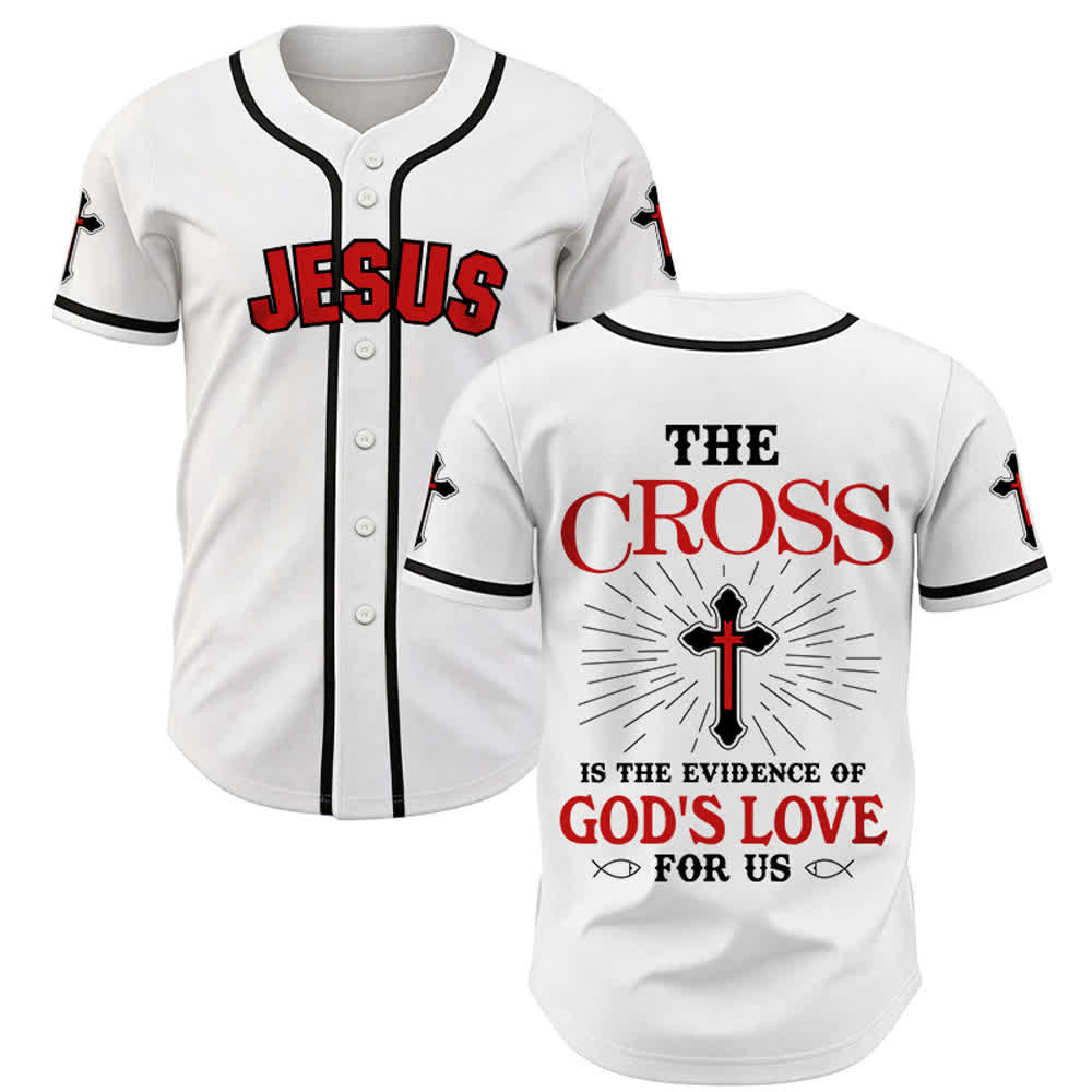 Christianartworkshop The Cross Is The Evidence Of God's Love Unisex Baseball Jersey - White - 3XL - image 7