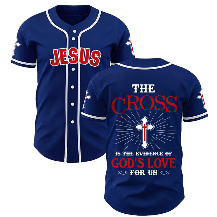 Christianartworkshop The Cross Is The Evidence Of God's Love Unisex Baseball Jersey - Navy Blue - 3XL - image 22