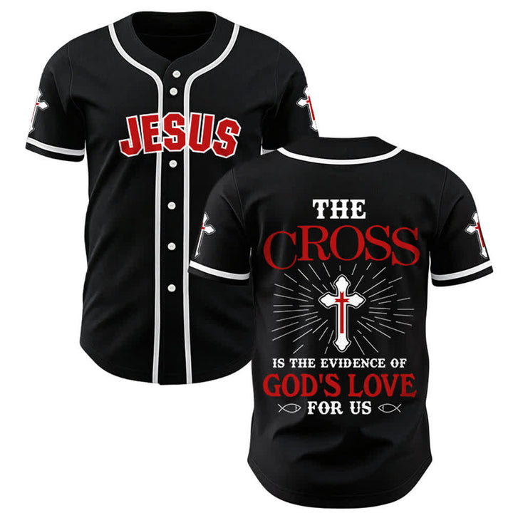 Christianartworkshop The Cross Is The Evidence Of God's Love Unisex Baseball Jersey - Black - 3XL - image 10