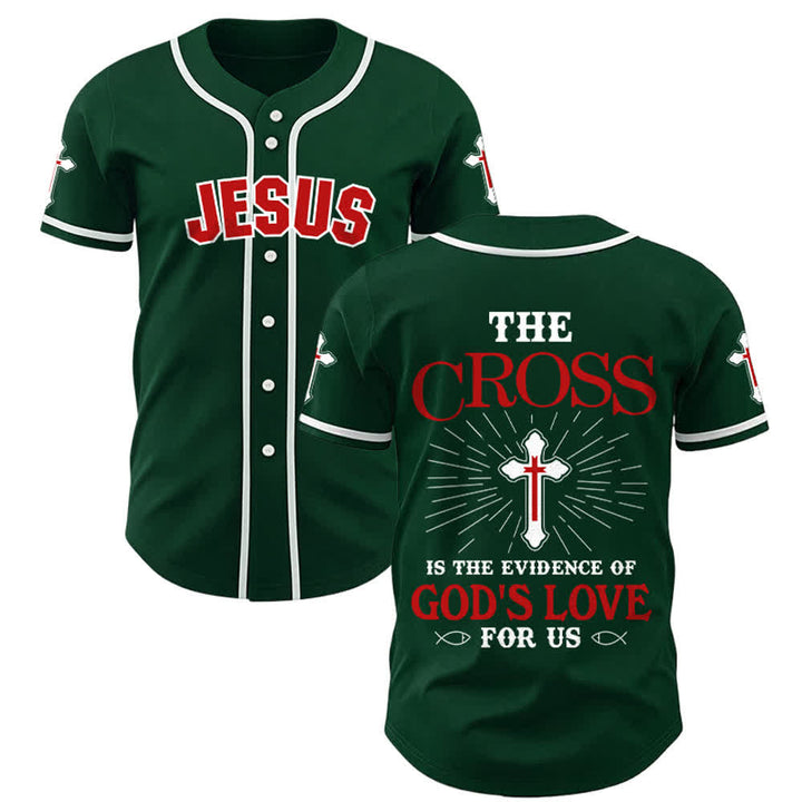 Christianartworkshop The Cross Is The Evidence Of God's Love Unisex Baseball Jersey - Green - 3XL - image 25