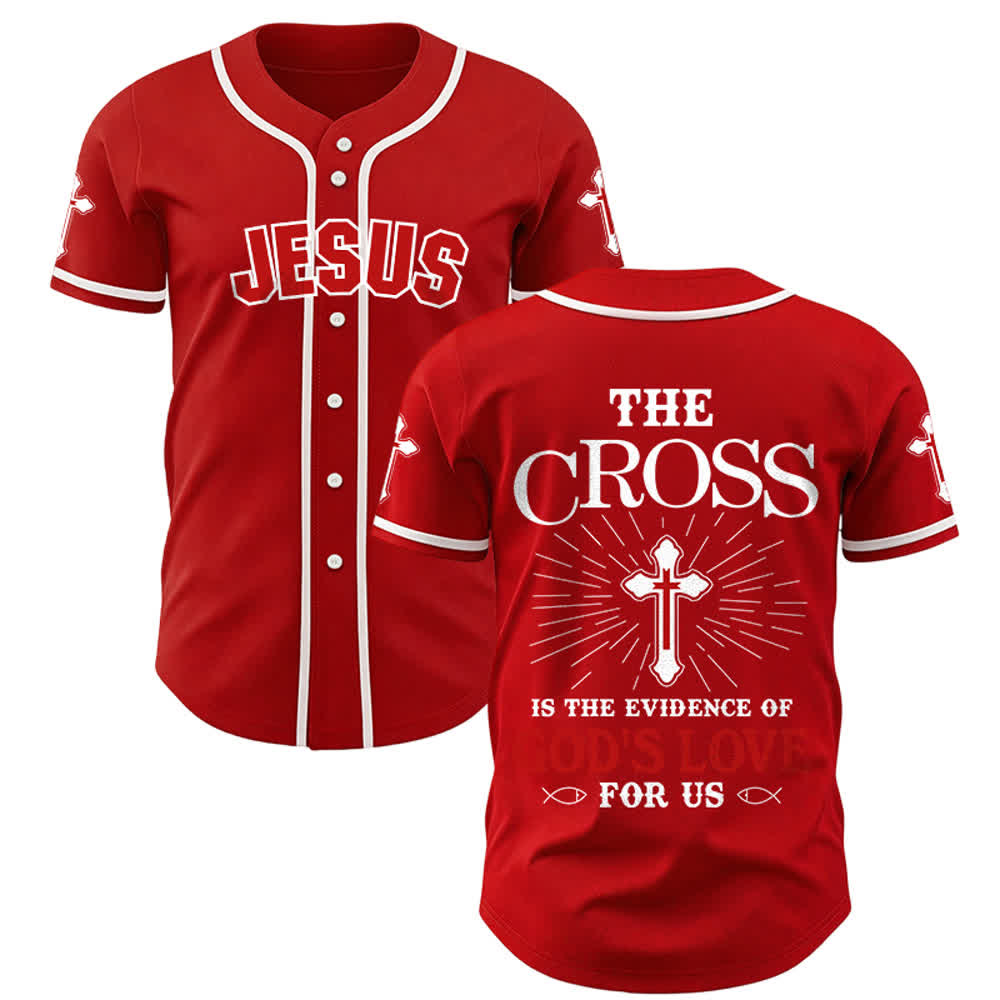 Christianartworkshop The Cross Is The Evidence Of God's Love Unisex Baseball Jersey - Red - 3XL - image 13