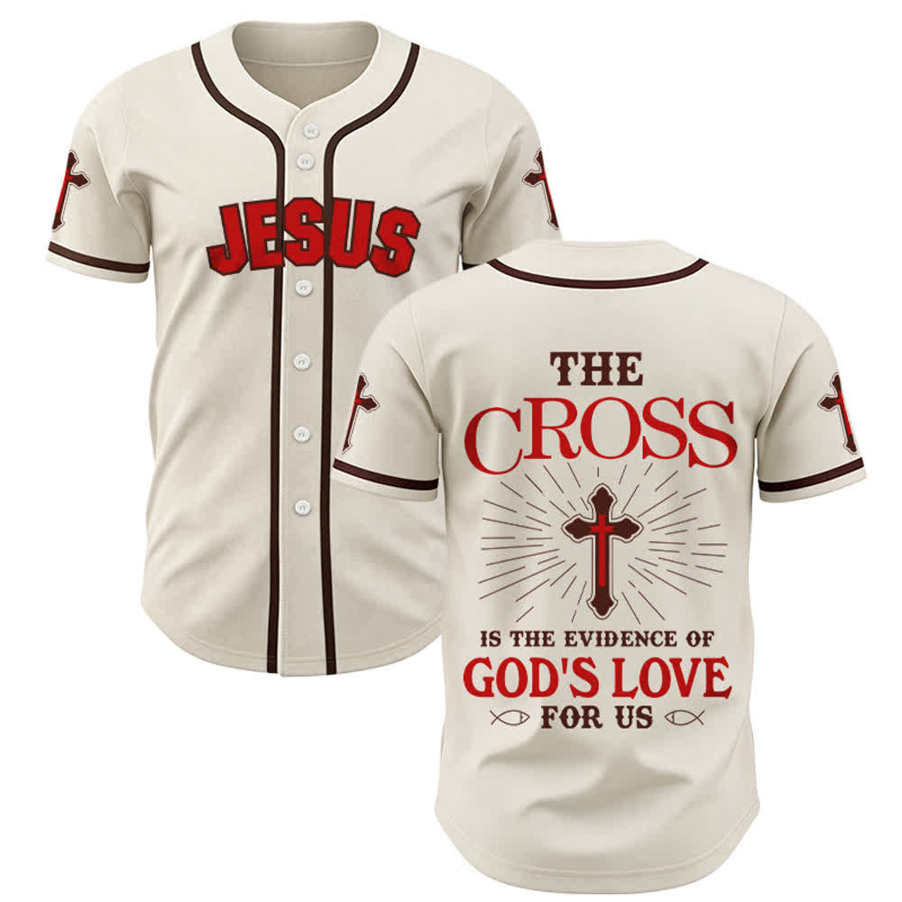 Christianartworkshop The Cross Is The Evidence Of God's Love Unisex Baseball Jersey - Apricot - 3XL - image 0