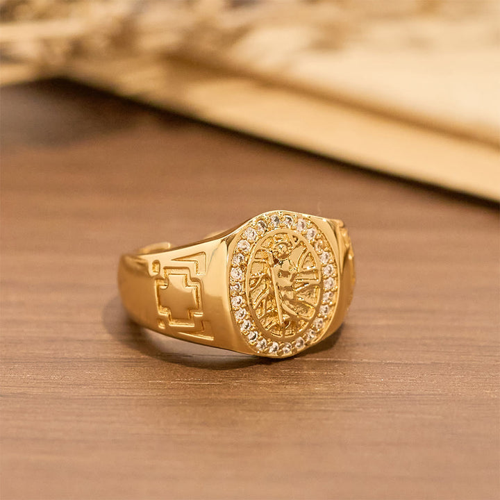 Christianartworkshop Ornate St. Jude Statement Ring: Emblem of Redemption & Spiritual Protection - image 2