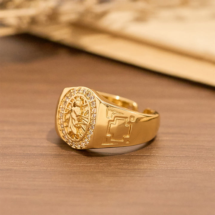 Christianartworkshop Ornate St. Jude Statement Ring: Emblem of Redemption & Spiritual Protection - image 1