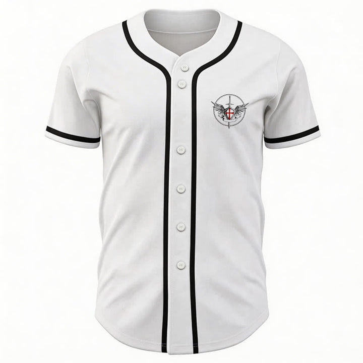 Christianartworkshop St.Michael Archangel Defend Us Unisex Baseball Jersey - image 6