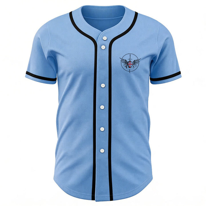 Christianartworkshop St.Michael Archangel Defend Us Unisex Baseball Jersey - image 18