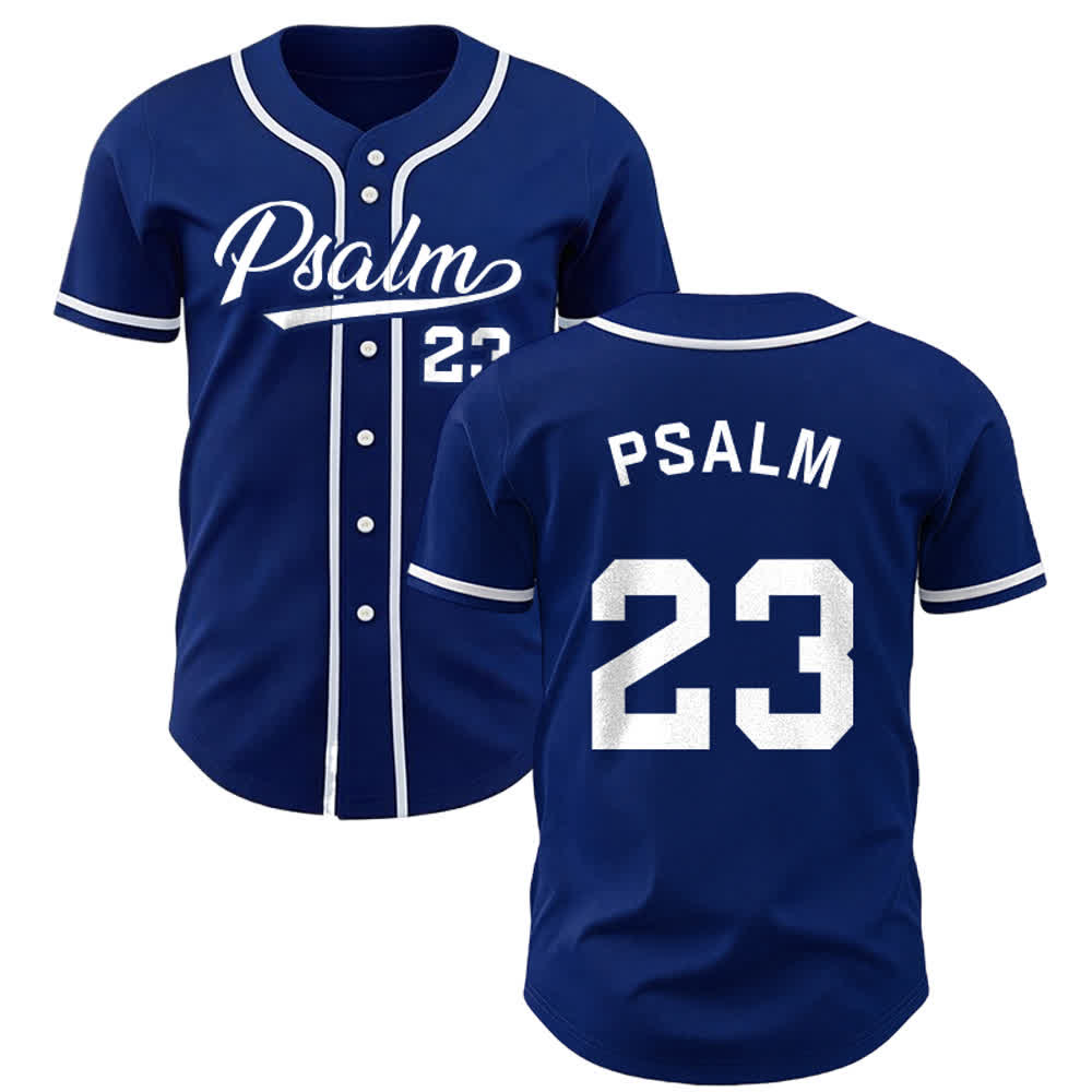 Christianartworkshop Retro Sport Style Psalm 23 Unisex Baseball Jersey - Navy Blue - 3XL - image 0