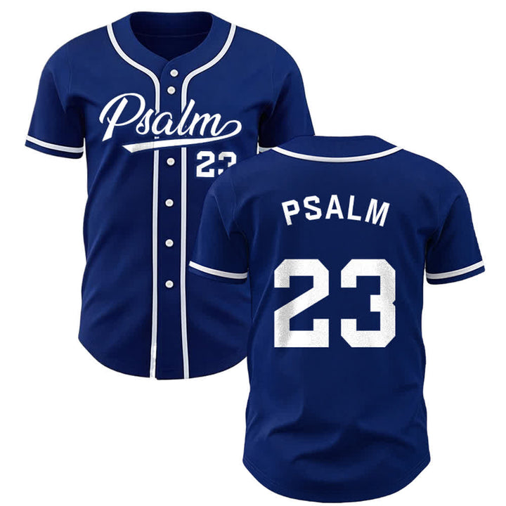Christianartworkshop Retro Sport Style Psalm 23 Unisex Baseball Jersey - Navy Blue - 3XL - image 0