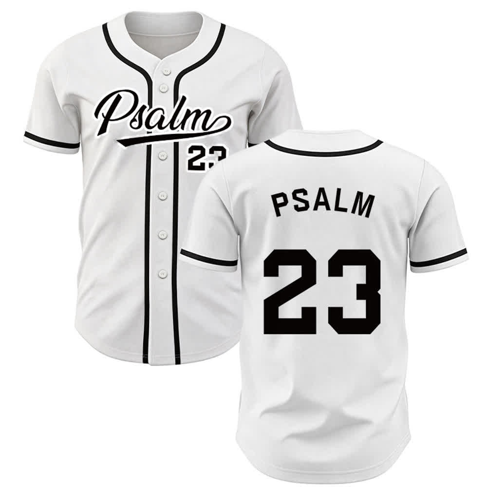Christianartworkshop Retro Sport Style Psalm 23 Unisex Baseball Jersey - White - 3XL - image 7