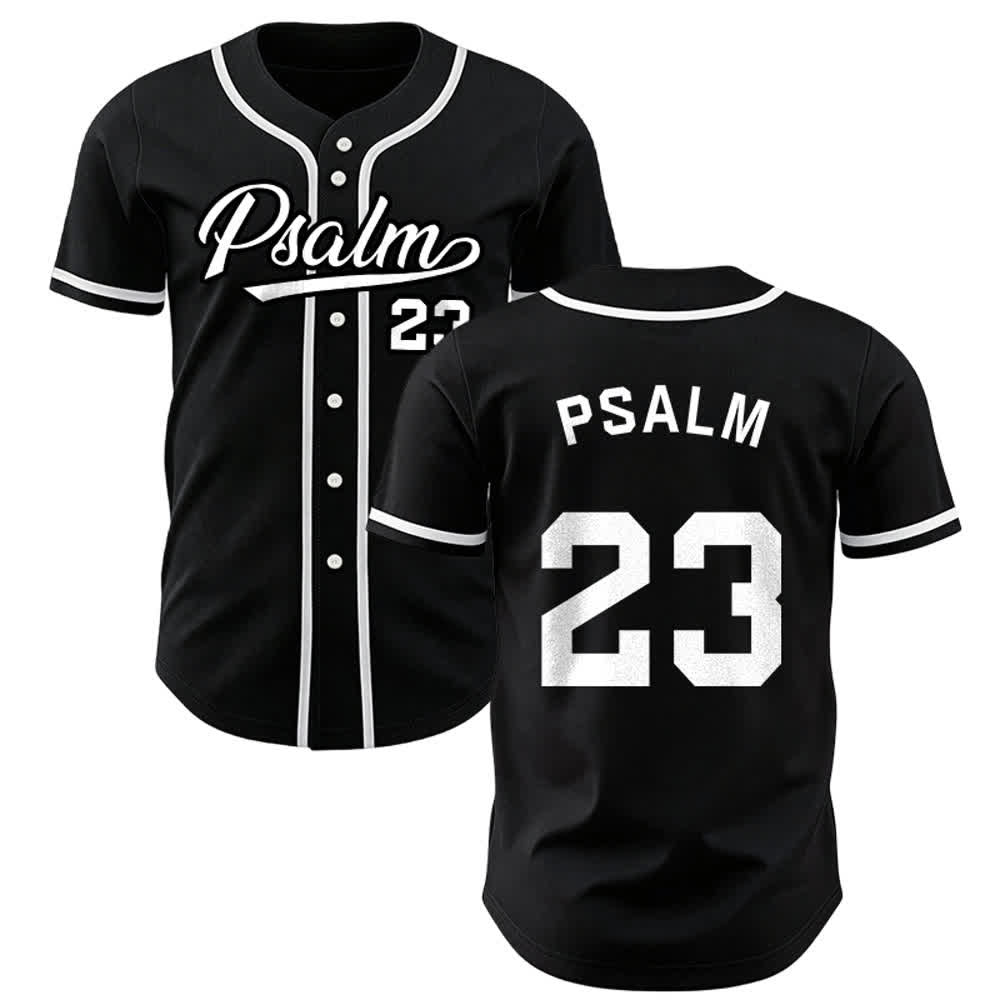 Christianartworkshop Retro Sport Style Psalm 23 Unisex Baseball Jersey - Black - 3XL - image 10