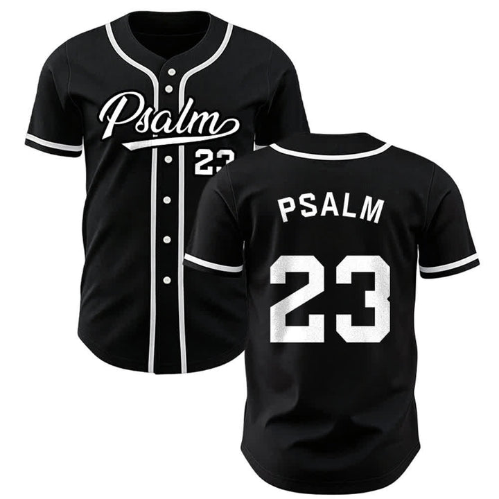 Christianartworkshop Retro Sport Style Psalm 23 Unisex Baseball Jersey - Black - 3XL - image 10