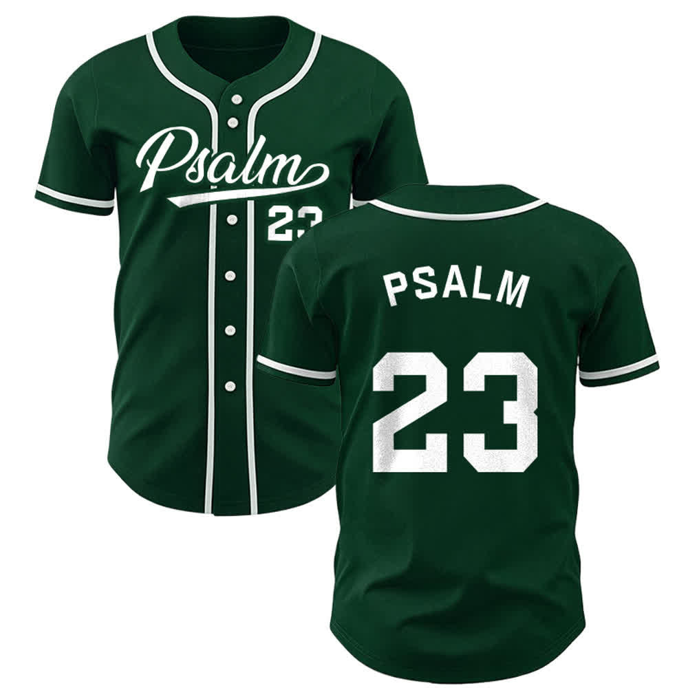 Christianartworkshop Retro Sport Style Psalm 23 Unisex Baseball Jersey - Green - 3XL - image 22