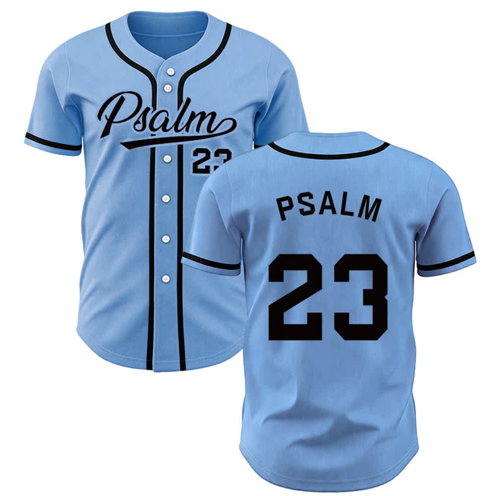 Christianartworkshop Retro Sport Style Psalm 23 Unisex Baseball Jersey - Blue - 3XL - image 19